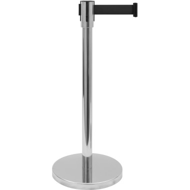 Poteau barrière - Inox - Ø360x915mm - Courroie 1,8m noire - AF 206 S - Saro  au meilleur prix sur Restock CHR