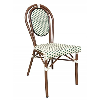 Chaise BASTILLE empilable coloris crème et Vert - lot de 6 - Restock CHR  au meilleur prix sur Restock CHR