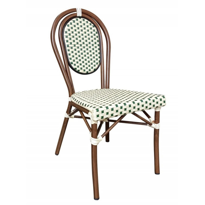 Chaise BASTILLE empilable coloris crème et Vert - lot de 6 - Restock CHR  au meilleur prix sur Restock CHR