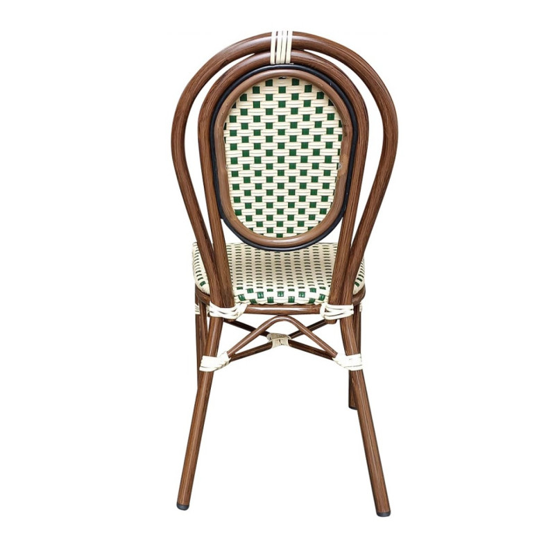 Chaise BASTILLE empilable coloris crème et Vert - lot de 6 - Restock CHR  au meilleur prix sur Restock CHR