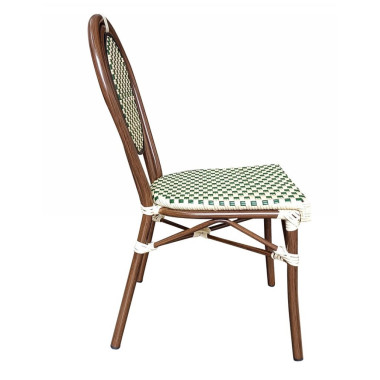 Chaise BASTILLE empilable coloris crème et Vert - lot de 6 - Restock CHR  au meilleur prix sur Restock CHR