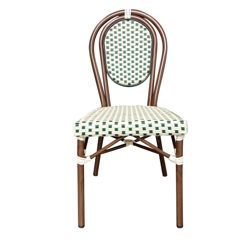 Chaise BASTILLE empilable coloris crème et Vert - lot de 6 - Restock CHR  au meilleur prix sur Restock CHR