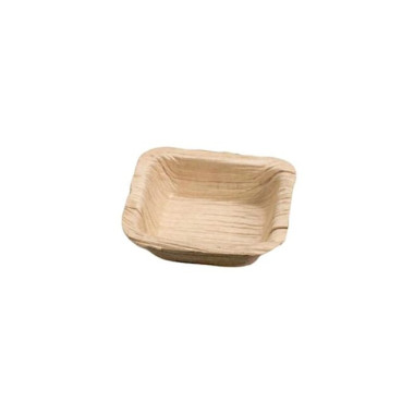 Barquette rectangle jetable 7x7 cm en feuille de palmier - 25 pièces - Ecobioshopping  au meilleur prix sur Restock CHR