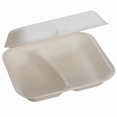 Boîte repas jetable deux compartiments 250 pièces - Ecobioshopping  au meilleur prix sur Restock CHR