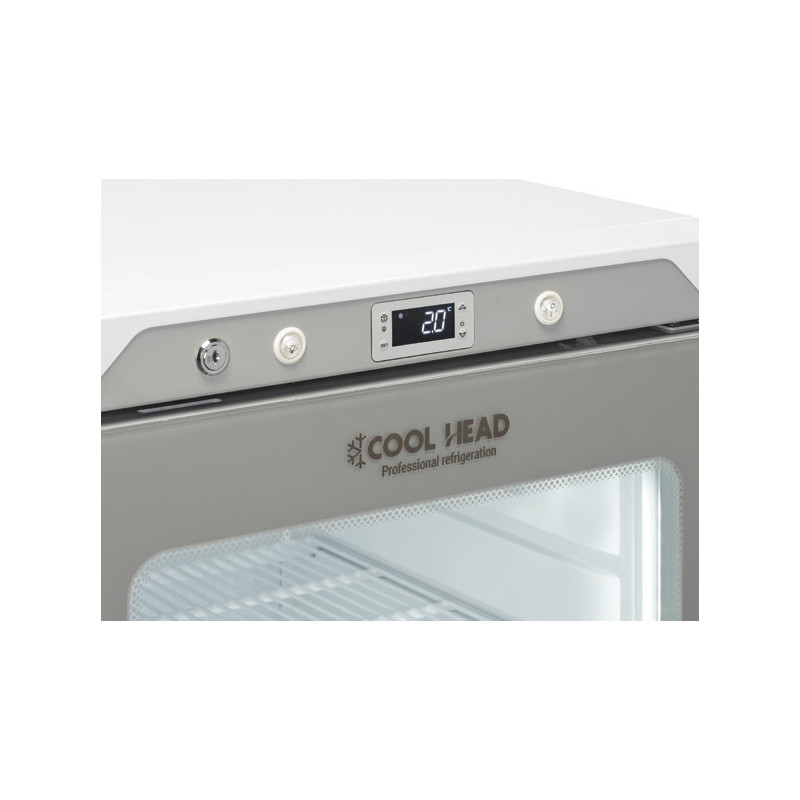 Armoire réfrigérée positive 200 L - Porte vitrée LED - Thermostat numérique - 2 étagères réglables - Cool Head  au meilleur prix