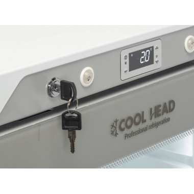 Armoire réfrigérée positive 200 L - Porte vitrée LED - Thermostat numérique - 2 étagères réglables - Cool Head  au meilleur prix