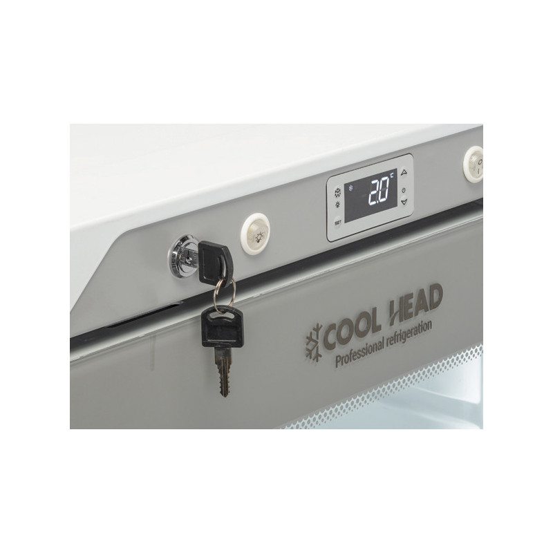 Armoire réfrigérée positive 200 L - Porte vitrée LED - Thermostat numérique - 2 étagères réglables - Cool Head  au meilleur prix