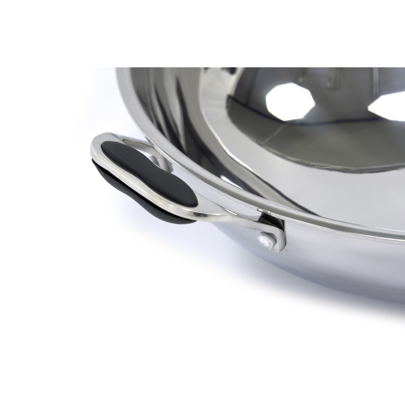 Poêle à wok - diam 36cm - inox - induction - Maxima  au meilleur prix sur Restock CHR