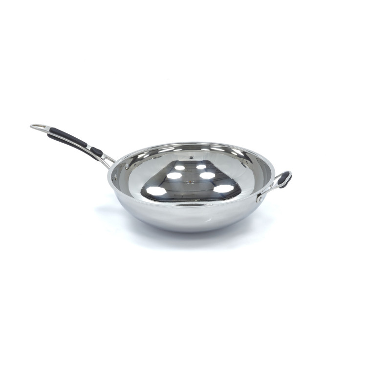 Poêle à wok - diam 36cm - inox - induction - Maxima  au meilleur prix sur Restock CHR