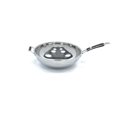 Poêle à wok - diam 36cm - inox - induction - Maxima  au meilleur prix sur Restock CHR