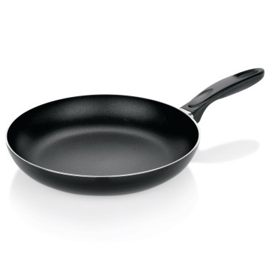 Aluminium, Plastique Poêle antiadhésive 28 cm H 5 cm fond plat aluminium poignée plastique professionnel - Was Germany  au meill