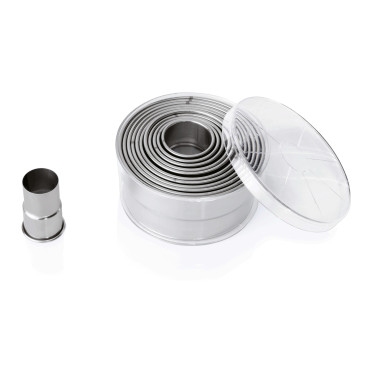 Acier inox chrome-nickel Emporte-pièces ronds 2,7 à 10,4 cm H 6 cm inox professionnel - Was Germany  au meilleur prix sur Restoc