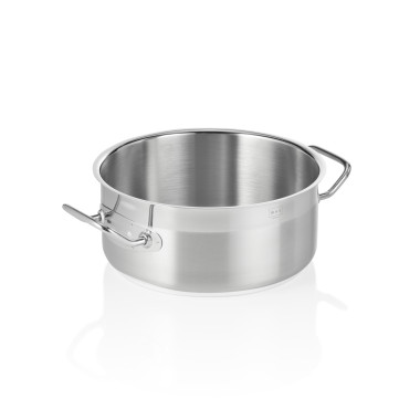 Marmite modèle plat 24 cm H 11 cm 4,5 ltr inox 18/10 COOKWARE 21 professionnel - Was Germany  au meilleur prix sur Restock CHR