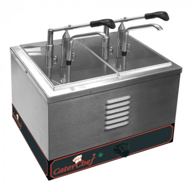 Chauffe-sauce a/dispenser double 1/4 GN - Caterchef star  au meilleur prix sur Restock CHR