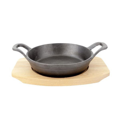 Plat en fonte avec une base en bois - 155 mm - Finedine  au meilleur prix sur Restock CHR