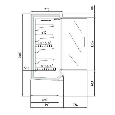Armoire réfrigérée libre service ventilé  groupe-3 portes batt. - Diamond  au meilleur prix sur Restock CHR