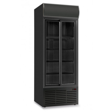 Armoire réfrigérée ventilée à 2 portes avec tiroir rétroéclairé Modèle CL90TCSLBLACK - KlimaItalia  au meilleur prix sur Restock
