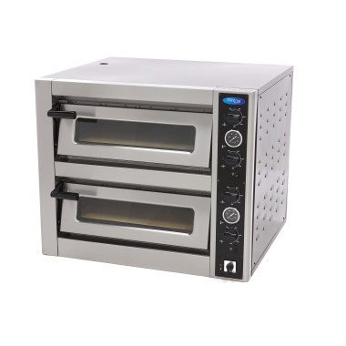Four à pizza professionnel - 8 pizzas - Double étage - 400V triphasé - Maxima  au meilleur prix sur Restock CHR