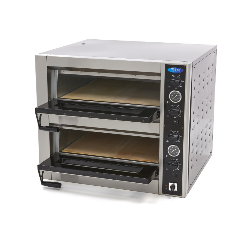 Four à pizza professionnel - 8 pizzas - Double étage - 400V triphasé - Maxima  au meilleur prix sur Restock CHR