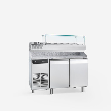 Table à pizza réfrigérée 2 portes avec saladette  - Samaref  au meilleur prix sur Restock CHR