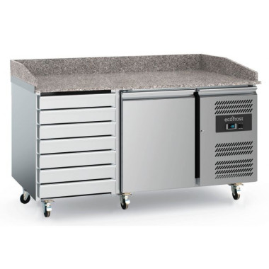 Table de préparation pizza 1 portes et 7 tiroirs - Ecofrost  au meilleur prix sur Restock CHR