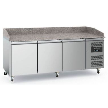 Table de préparation pizza 3 portes - Granit naturel - 580L - Ecofrost  au meilleur prix sur Restock CHR