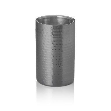 Acier inox chrome-nickel, PVD Refroidisseur à bouteille 12 cm H 19 cm martelé gun métal double paroi professionnel - Was Germany