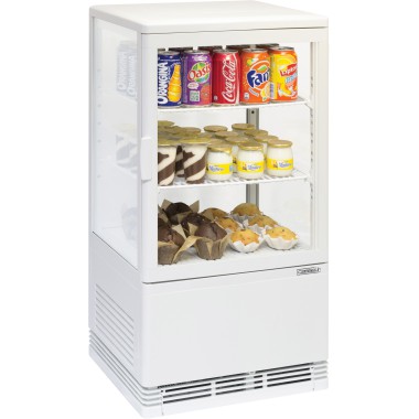 Mini vitrine réfrigérée positive blanche - 58 L - Froid ventilé - Casselin  au meilleur prix sur Restock CHR