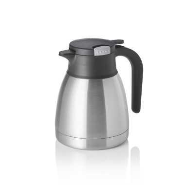 Acier inox chrome-nickel, Polypropylène, Silicone Pichet isotherme 1 ltr 14 cm H 19 cm double paroi inox SKIPPER - Was Germany  
