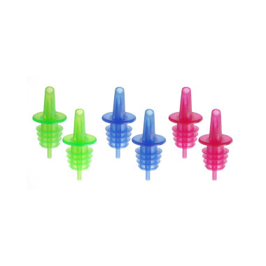 Ensemble de 6 - Verseur à débit libre sans EVA couleurs fluorescentes (2x bleu - 2x rouge - 2x vert) - Finedine  au meilleur pri