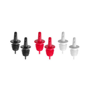Ensemble de 6 - Verseur à écoulement libre EVA (2x noir - 2x transparent - 2x orange) - Finedine  au meilleur prix sur Restock C