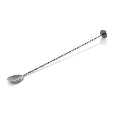 Acier inox 18/8 Cuillère bar torsadée avec embout pilon 33,5 cm gun metal inox 18/8 NOCTURN professionnel - Was Germany  au meil