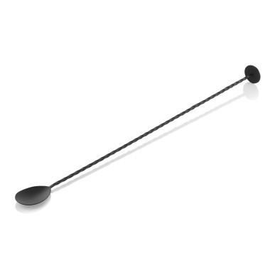 Acier inox 18/8 Cuillère bar torsadée avec embout pilon 40 cm noir mat inox 18/8 NOCTURN professionnel - Was Germany  au meilleu