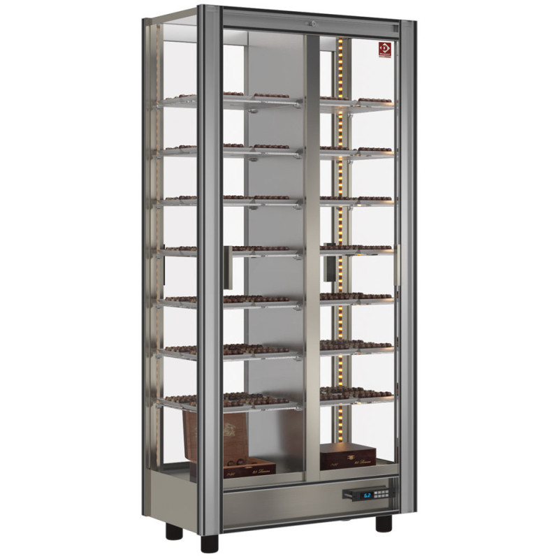 Vitrine réfrigérée chocolat 530 lt traversant avec éclairage LED et portes coulissantes - Diamond  au meilleur prix sur Restock 