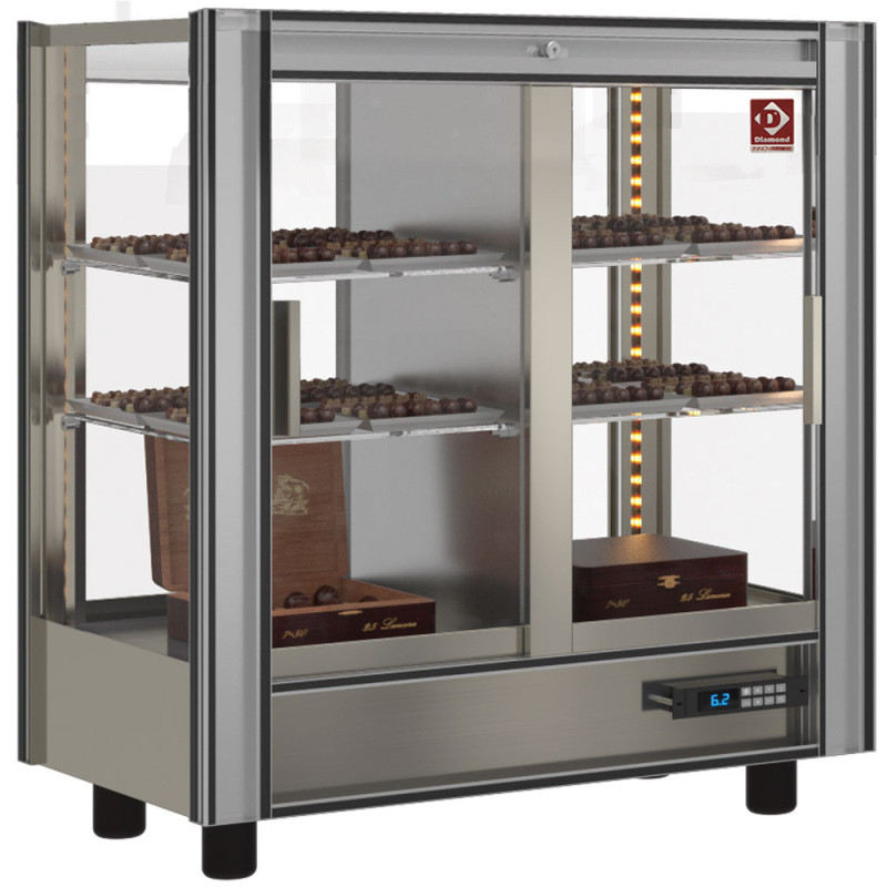 Vitrine Réfrigérée Chocolat L 216 Traversant Modulable avec Protection Anti-UV et Thermostat Digital - Diamond  au meilleur prix