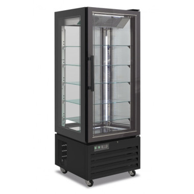 KlimaItalia - Vitrine réfrigérée pour pâtisseries en verre à quatre côtés sans givre Modèle VICTORIA85NFPBLACK  au meilleur prix