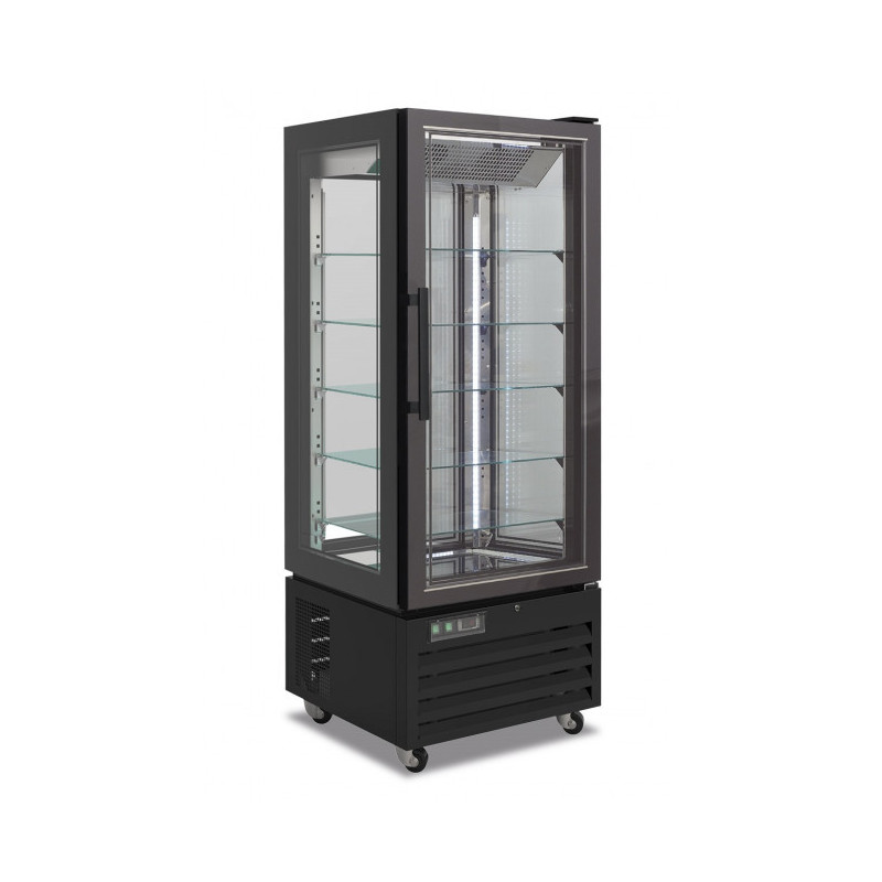 KlimaItalia - Vitrine réfrigérée pour pâtisseries en verre à quatre côtés sans givre Modèle VICTORIA85NFPBLACK  au meilleur prix