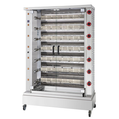 Rôtissoire industrielle gaz - 42 poulets - Infrarouge - Feca