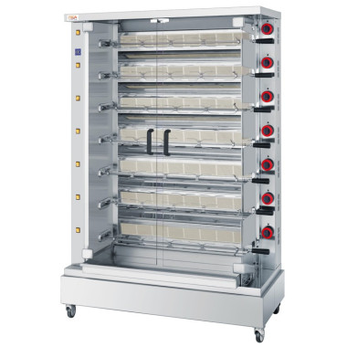 Rôtissoire à poulets gaz - Rayons infrarouge - 42 poulets - Feca