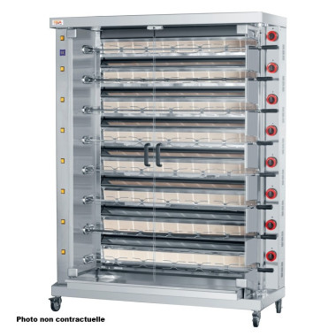 Rôtissoire à poulets rayon infrarouge - Gaz - 28/32 poulets - Feca