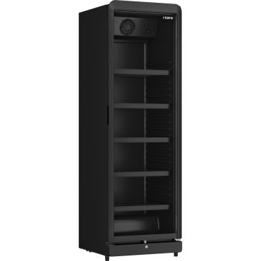 Armoire réfrigérée positive noire - 388 litres - 1 porte vitrée - Saro