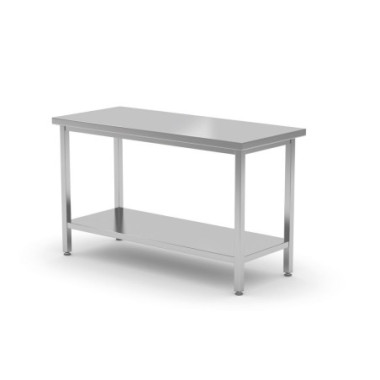 Table centrale avec etagere - vissee - profondeur 600 mm - Profi Line - 1800x600xH850 mm (HENDI)  au meilleur prix sur Restock C