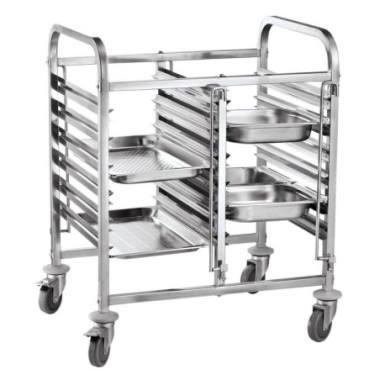 Chariot porte-plateaux double - 12 x GN 1/1 - 810x610xH960 mm (HENDI)  au meilleur prix sur Restock CHR