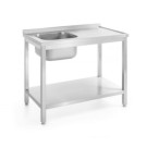 Table d'evier avec etagere - vissee - profondeur 700 mm - Profi Line - Gauche - 1000x700xH850 mm (HENDI)  au meilleur prix sur R