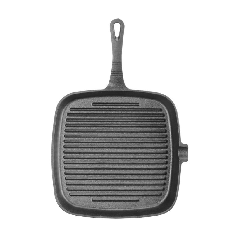 Poele a griller en fonte - 230x230xH25 mm (HENDI)  au meilleur prix sur Restock CHR
