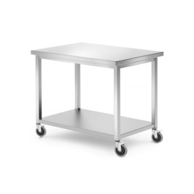 Table mobile avec etagere -vissee - Kitchen Line - 1000x700xH850 mm (HENDI)  au meilleur prix sur Restock CHR