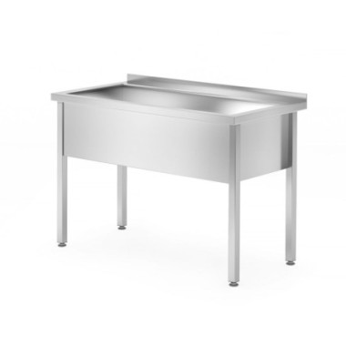 Table avec bac de lavage simple - soude - profondeur 700 mm - hauteur du bac 300 mm - Profi Line - 1000x700xH850 mm (HENDI)  au 
