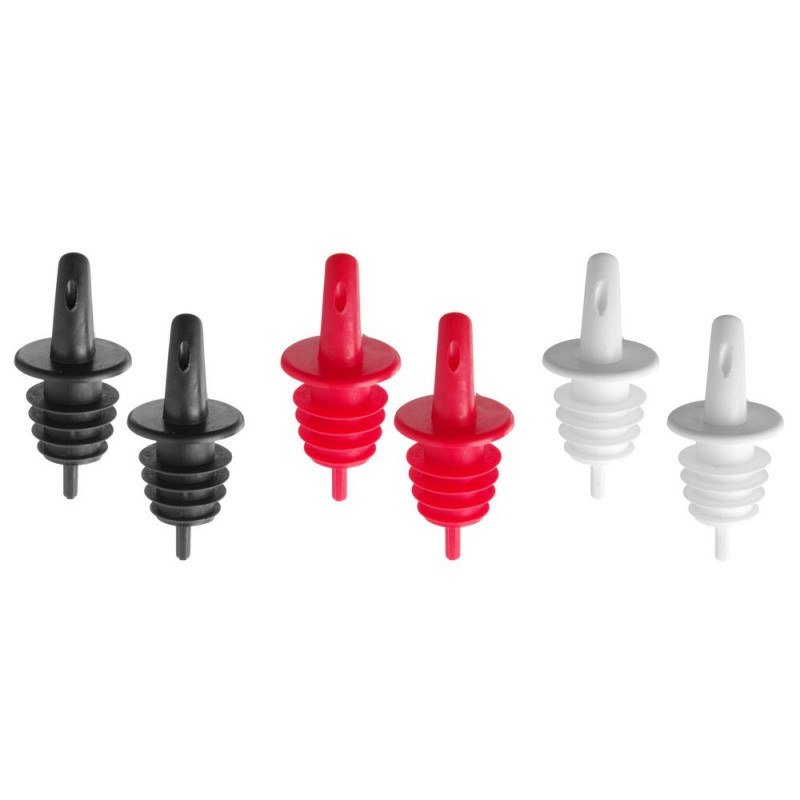 Bec-verseur a ecoulement libre - 2 noir - 2 blanc - 2 rouge - Rouge - 6 u (BarUp)  au meilleur prix sur Restock CHR