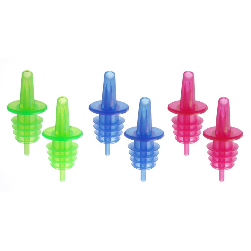 Bec-verseur a ecoulement libre - 2 bleu - 2 rouge - 2 vert - Rouge - 6 u (BarUp)  au meilleur prix sur Restock CHR