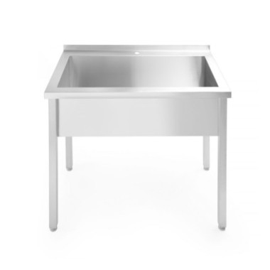 Table avec bac de lavage simple - sans dosseret -vissee - profondeur 600 mm - Budget Line - 800x600xH850 mm (HENDI)  au meilleur